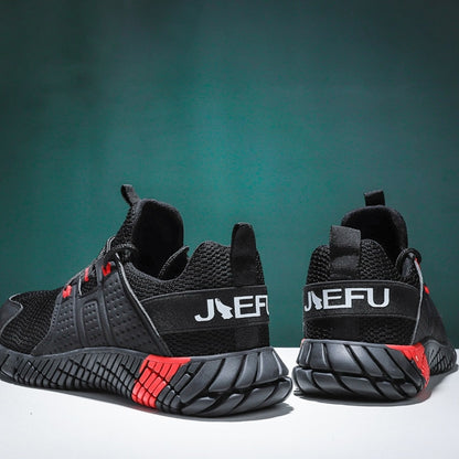 Jiefu Anti Smash And Stab Resistant Lightweight Breathable Anti Odor Flying Fabric Safety Shoes (Color:Black Size:43) - Casual Shoes by Jiefu | Online Shopping South Africa | PMC Jewellery