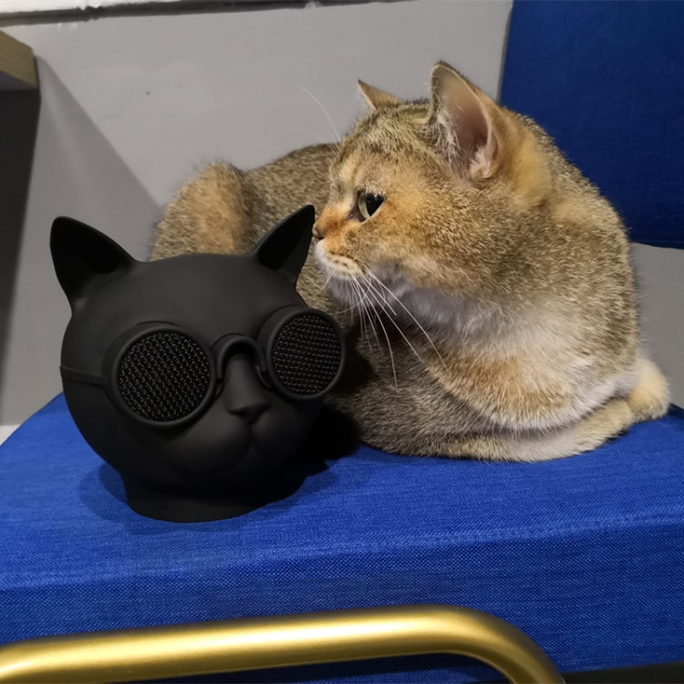 T8 Mini Cat Shape Stereo Wireless Bluetooth Speaker, Support Hands-free / TF Card / FM(Black) - Mini Speaker by PMC TechLife | Online Shopping South Africa | PMC TechLife