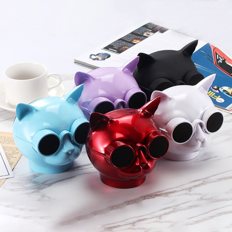 T8 Mini Cat Shape Stereo Wireless Bluetooth Speaker, Support Hands-free / TF Card / FM(Blue) - Mini Speaker by PMC TechLife | Online Shopping South Africa | PMC TechLife