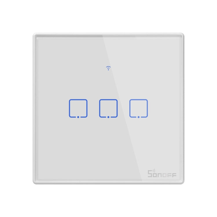 Sonoff T2 Touch 86mm Tempered Glass Panel Wall Switch Smart Home Light Touch Switch, Compatible with Alexa and Google Home, AC 100V-240V, EU Plug - Smart Switch by PMC TechLife | Online Shopping South Africa | PMC TechLife