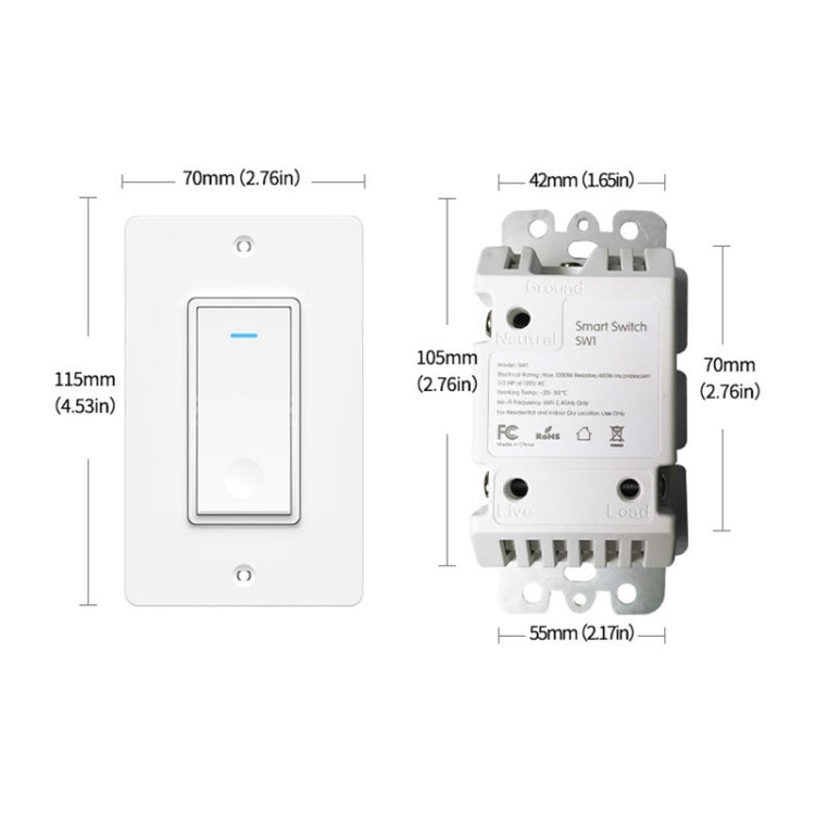 120 Type WiFi Smart Wall Touch Switch, US Plug(White) - Smart Switch by PMC TechLife | Online Shopping South Africa | PMC TechLife