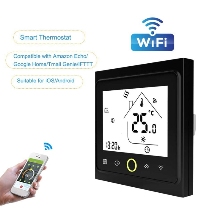 BHT-002GCLW 3A Load Water / Gas Boiler Type LCD Digital Heating Room Thermostat with Time Display, WiFi Control(Black) - Indoor Thermometer by PMC TechLife | Online Shopping South Africa | PMC TechLife
