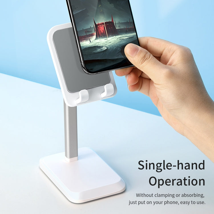 ROCK RPH0944 Adjustable Lifting 90 Degree Rotation ABS Stand Desktop Phone Tablet Holder(White) - Desktop Holder by ROCK | Online Shopping South Africa | PMC Jewellery