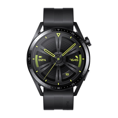 HUAWEI WATCH GT 3 Smart Watch 46mm Rubber Wristband, 1.43 inch AMOLED Screen, Support Heart Rate Monitoring / GPS / 14-days Battery Life / NFC(Black) - Wearable Devices by Huawei | Online Shopping South Africa | PMC Jewellery | Buy Now Pay Later Mobicred