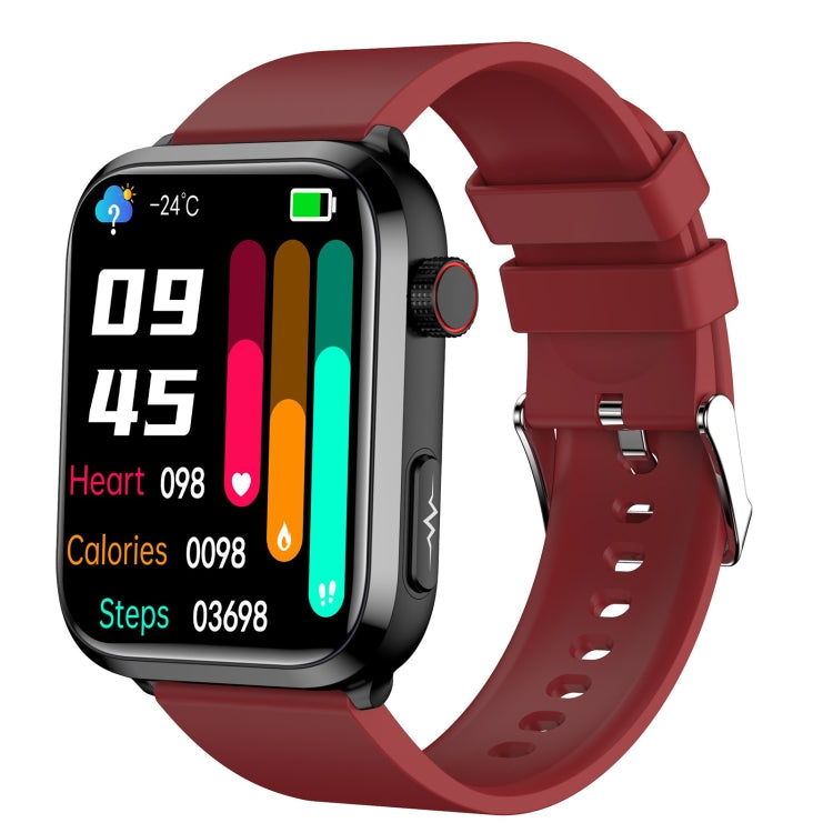 ET210 1.91 inch IPS Screen IP67 Waterproof Silicone Band Smart Watch, Support Body Temperature Monitoring / ECG (Red) - Smart Watches by PMC Jewellery | Online Shopping South Africa | PMC Jewellery | Buy Now Pay Later Mobicred