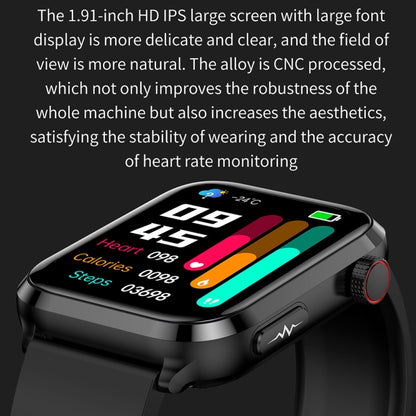 ET210 1.91 inch IPS Screen IP67 Waterproof Silicone Band Smart Watch, Support Body Temperature Monitoring / ECG (Red) - Smart Watches by PMC Jewellery | Online Shopping South Africa | PMC Jewellery | Buy Now Pay Later Mobicred