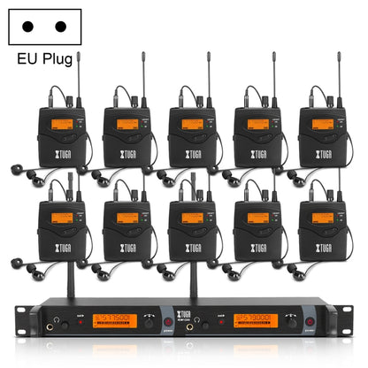 XTUGA IEM1200 Wireless Transmitter 10 Bodypack Stage Singer In-Ear Monitor System(EU Plug) - Microphone by XTUGA | Online Shopping South Africa | PMC Jewellery