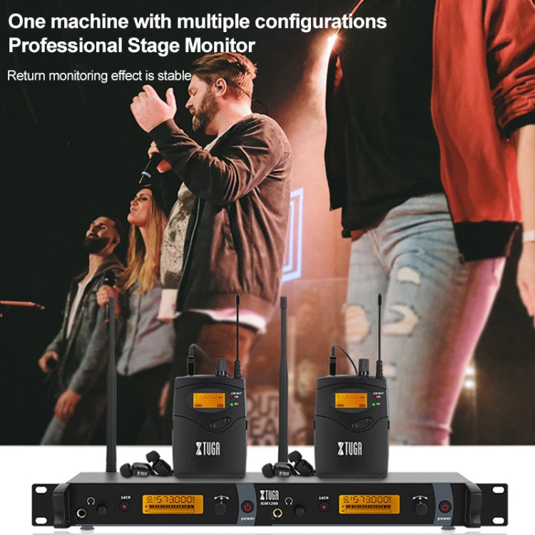 XTUGA IEM1200 Wireless Transmitter 10 Bodypack Stage Singer In-Ear Monitor System(EU Plug) - Microphone by XTUGA | Online Shopping South Africa | PMC Jewellery