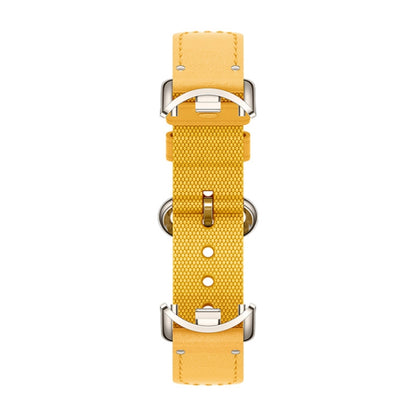 Original For Xiaomi Mi Band 8 Nylon Braided + Leather Watch Band(Yellow) - Watch Bands by Xiaomi | Online Shopping South Africa | PMC Jewellery