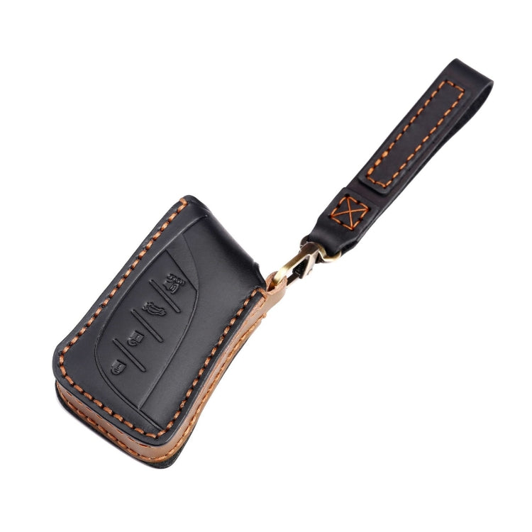 For Lexus 4-button Hallmo Car Cowhide Leather Key Protective Cover Key Case(Black) - free shipping - PMC TechLife - Order now!
