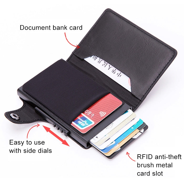 X-51 Automatically Pop-up Card Type Anti-magnetic RFID Anti-theft PU Leather Wallet with Card Slots(Coffee) - Antimagnetic RFID Package by PMC TechLife | Online Shopping South Africa | PMC TechLife | Buy Now Pay Later Mobicred
