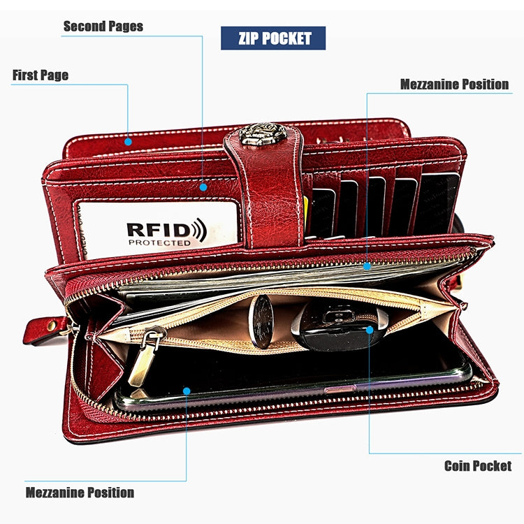 3556 Large Capacity Long Multi-function Anti-magnetic RFID Wallet Clutch for Ladies with Card Slots (Blue) - Antimagnetic RFID Package by PMC Jewellery | Online Shopping South Africa | PMC Jewellery | Buy Now Pay Later Mobicred