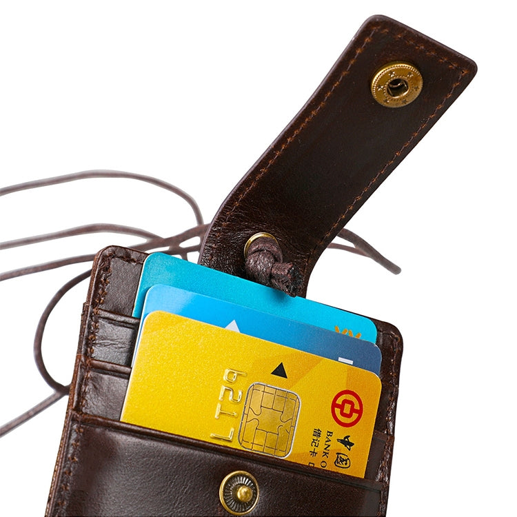KB153 Antimagnetic RFID Leather Card Holder ID Card Badge with Lanyard(Red) - free shipping - PMC TechLife - Order now!
