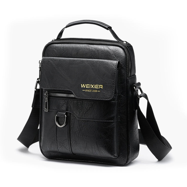 WEIXIER 8642 Men Business Retro PU Leather Handbag Crossbody Bag (Black) - Crossbody Bags by WEIXIER | Online Shopping South Africa | PMC Jewellery | Buy Now Pay Later Mobicred