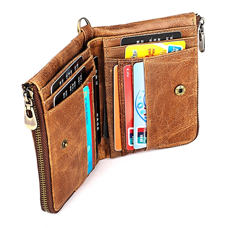 3533 Antimagnetic RFID Top-grain Leather Crazy Horse Texture Men Business Leisure Wallet (Black) - free shipping - PMC TechLife - Order now!