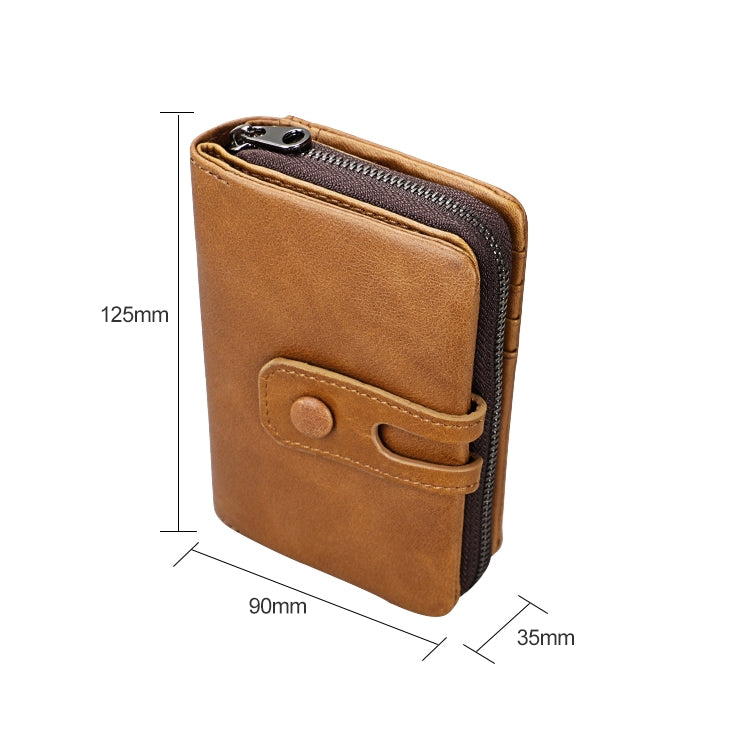 3577 Antimagnetic RFID Men and Women Crazy Horse Texture Leather Zipper Wallet (Blue) - Antimagnetic RFID Package by PMC TechLife | Online Shopping South Africa | PMC TechLife | Buy Now Pay Later Mobicred