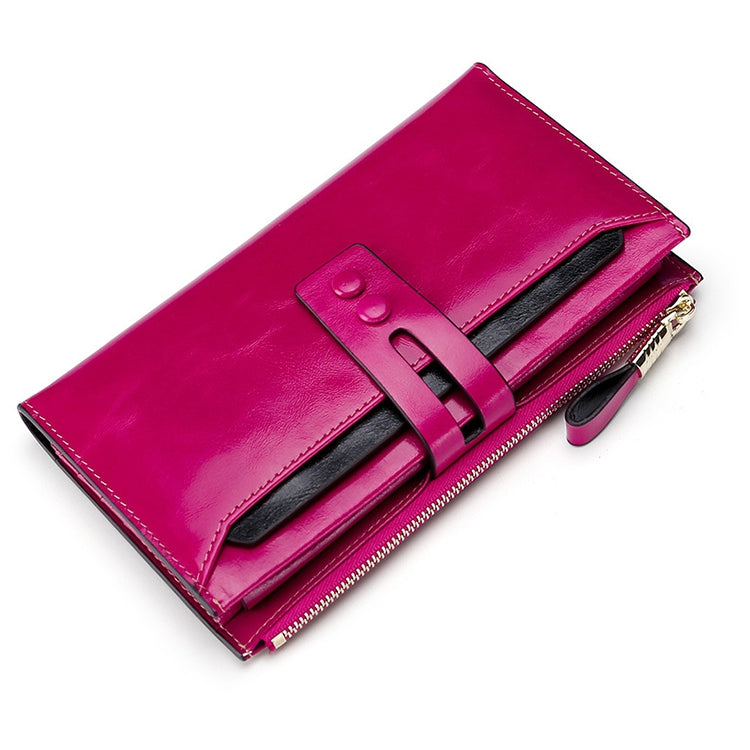 8239 Antimagnetic RFID Multi-function Leather Lady Wallet Large-capacity Purse with Detachable Card Holder(Rose Red) - free shipping - PMC TechLife - Order now!