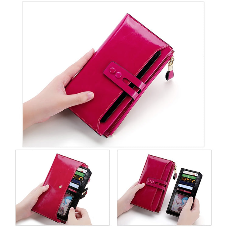 8239 Antimagnetic RFID Multi-function Leather Lady Wallet Large-capacity Purse with Detachable Card Holder(Rose Red) - free shipping - PMC TechLife - Order now!