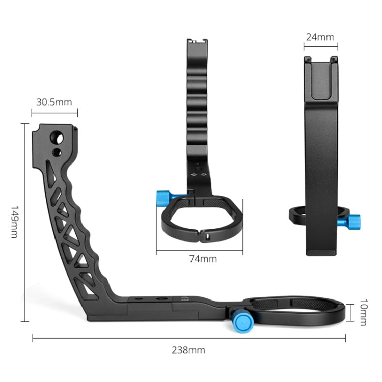 YELANGU A69 Lifting Handle Pot Handheld Stabilizer Extension Mount for DJI Ronin SC (Black) - free shipping - PMC TechLife - Order now!
