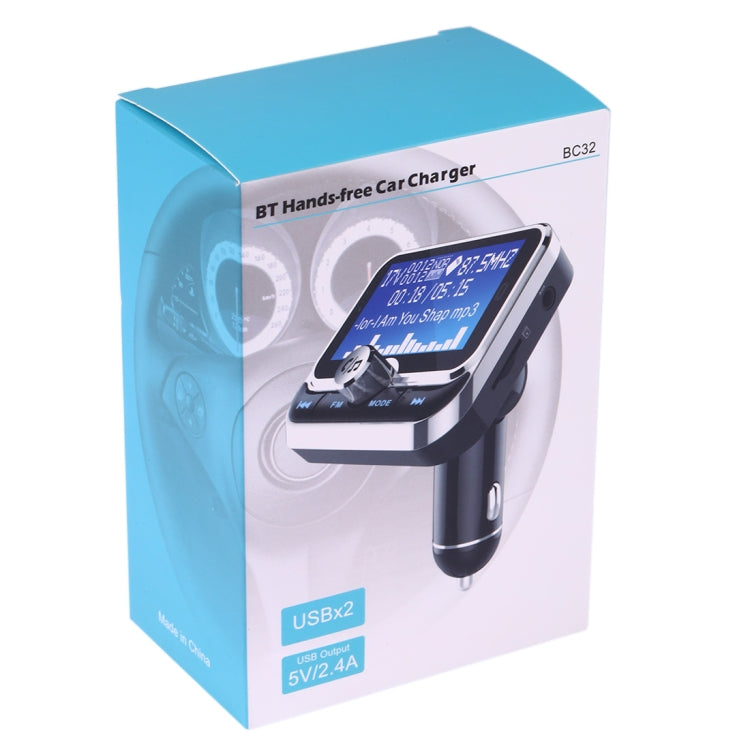 BC32 Dual USB Charging Bluetooth Hand-free Car Charger FM Transmitter MP3 Music Player Car Kit, Support Hands-Free Call & Micro SD Recording & Voltage Detection - Bluetooth Car Kits by PMC Jewellery | Online Shopping South Africa | PMC Jewellery