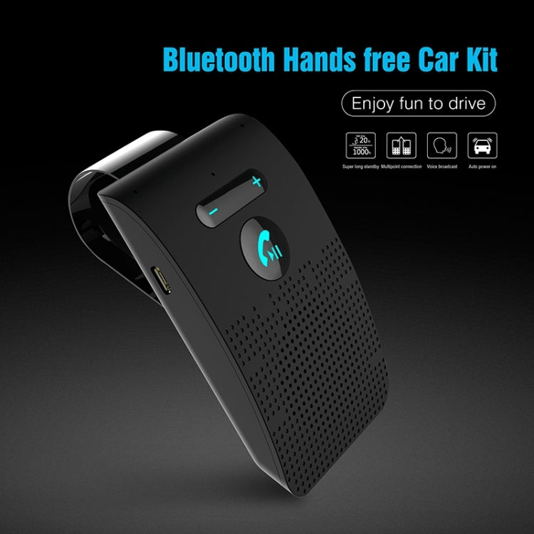 SP09 Multipoint Wireless Bluetooth V4.2 Handsfree Car Kit Speaker Speakerphone, Support Voice Readout & Vibration Sensor - free shipping - PMC TechLife - Order now!
