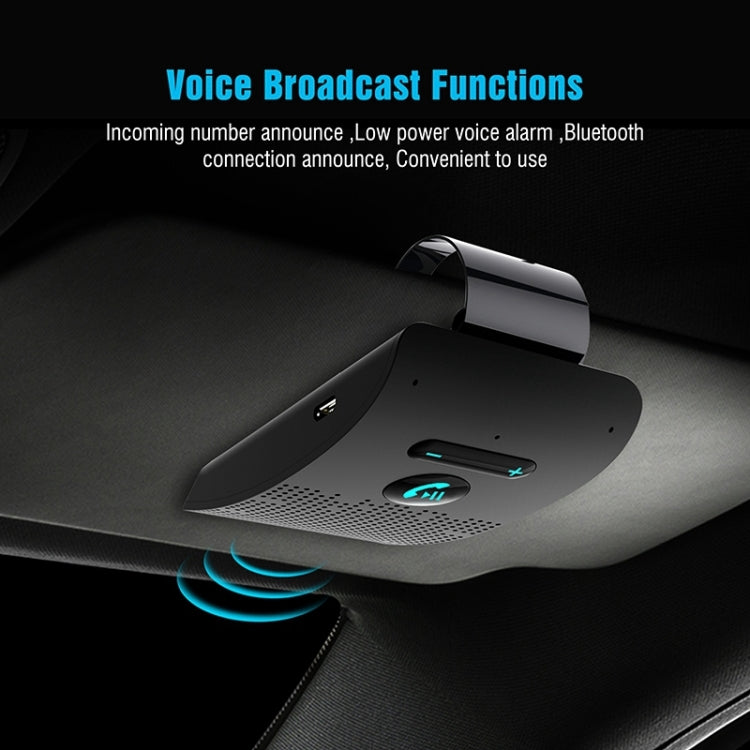 SP09 Multipoint Wireless Bluetooth V4.2 Handsfree Car Kit Speaker Speakerphone, Support Voice Readout & Vibration Sensor - free shipping - PMC TechLife - Order now!