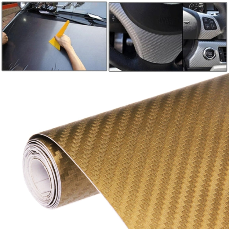 Car Decorative 3D Carbon Fiber PVC Sticker, Size: 152cm x 50cm(Gold) - Auto Film by PMC TechLife | Online Shopping South Africa | PMC TechLife