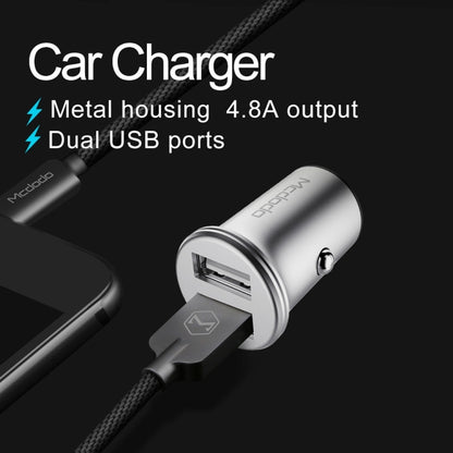 Mcdodo CC-3851 Dual USB Ports Smart Car Charger, For iPhone, iPad, Samsung, HTC, Sony, LG, Huawei, Lenovo, and other Smartphones or Tablet(Silver) - Car Charger by Mcdodo | Online Shopping South Africa | PMC Jewellery