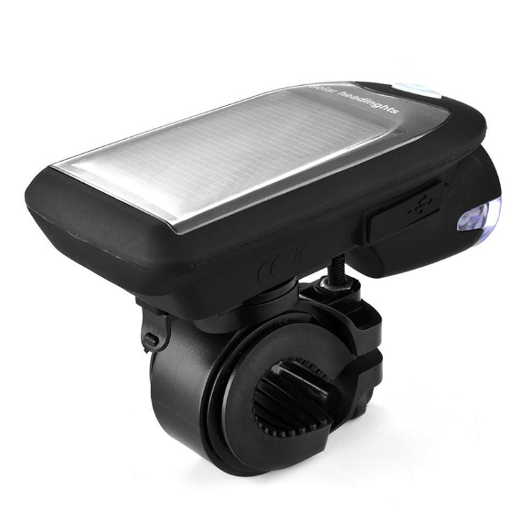 2 PCS 3W 240LM USB Solar Energy Motorcycle / Bicycle Light Set, Front Light+Back Light(Black) - Headlights by PMC TechLife | Online Shopping South Africa | PMC TechLife | Buy Now Pay Later Mobicred