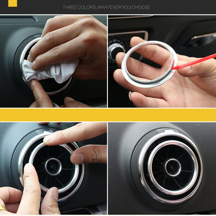 4 PCS Car Outlet Decorative Rings Aluminum Alloy Air Outlet Chrome Trim Ring Car Dashboard  Air Vents Cover Sticker Decoration for Audi A3(Magenta) - Decoration Rings by PMC Jewellery | Online Shopping South Africa | PMC Jewellery