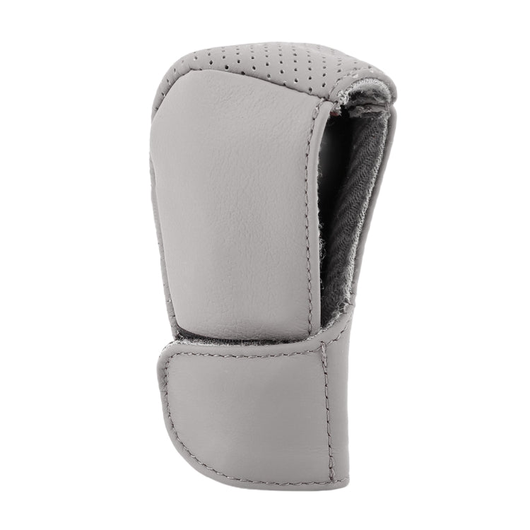 Universal Nonslip Breathable Genuine Leather Car Gear Shift Knob Cover(Grey) - free shipping - PMC TechLife - Order now!