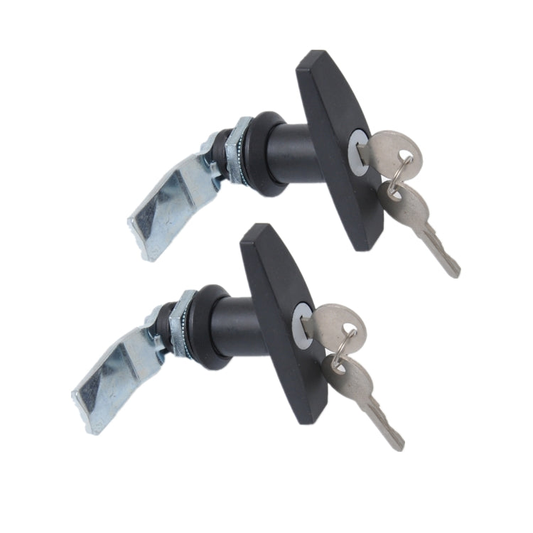 2 PCS Black T Shape Handle Paddle Entry Door Latch & Keys Tool Box Lock for Trailer / Yacht / Truck - Locks & Hasps by PMC TechLife | Online Shopping South Africa | PMC TechLife
