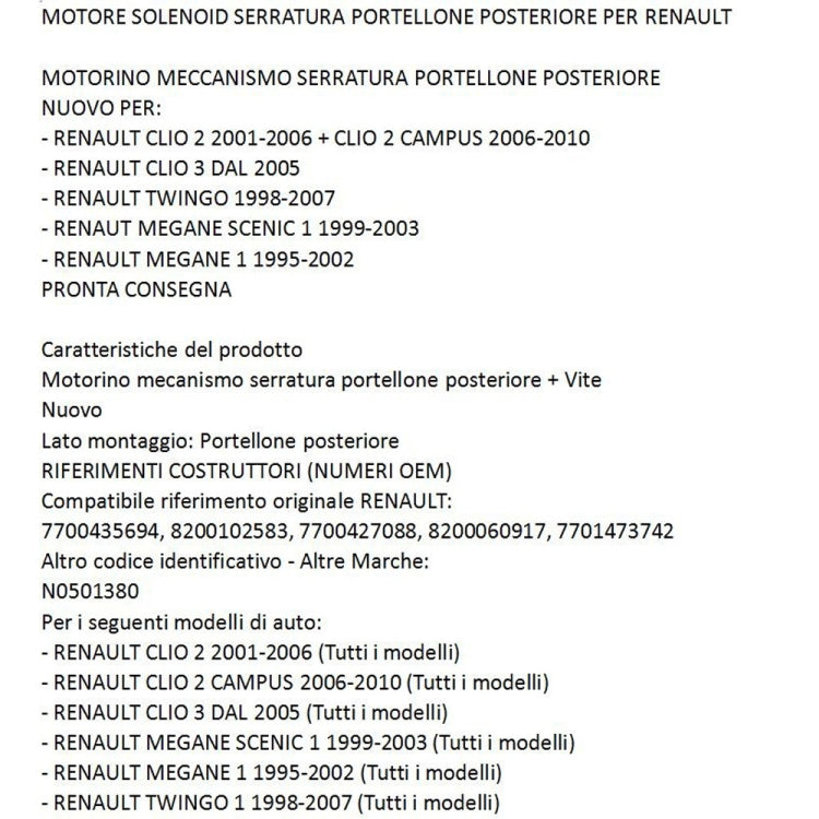 Tailgate Central Locking 8200102583 7700427088 8200060917 for Renault - Car Switches by PMC TechLife | Online Shopping South Africa | PMC TechLife | Buy Now Pay Later Mobicred