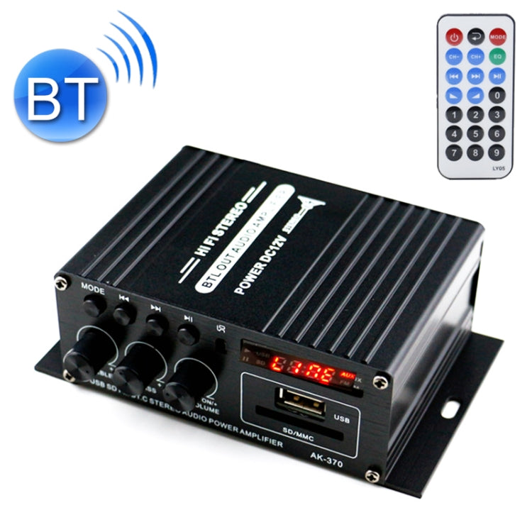 AK370 12V Household / Car Bluetooth HIFI Amplifier Audio with Remote Control - free shipping - PMC TechLife - Order now!