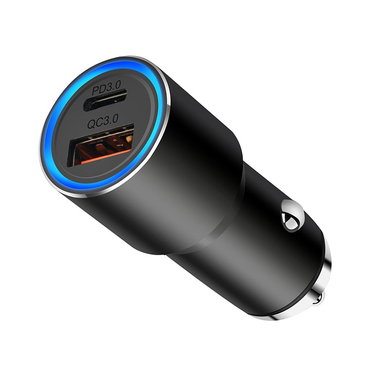 ACC-198 PD 20W + QC3.0 38W Dual Ports Metal Car Charger (Black) - Car Charger by PMC Jewellery | Online Shopping South Africa | PMC Jewellery