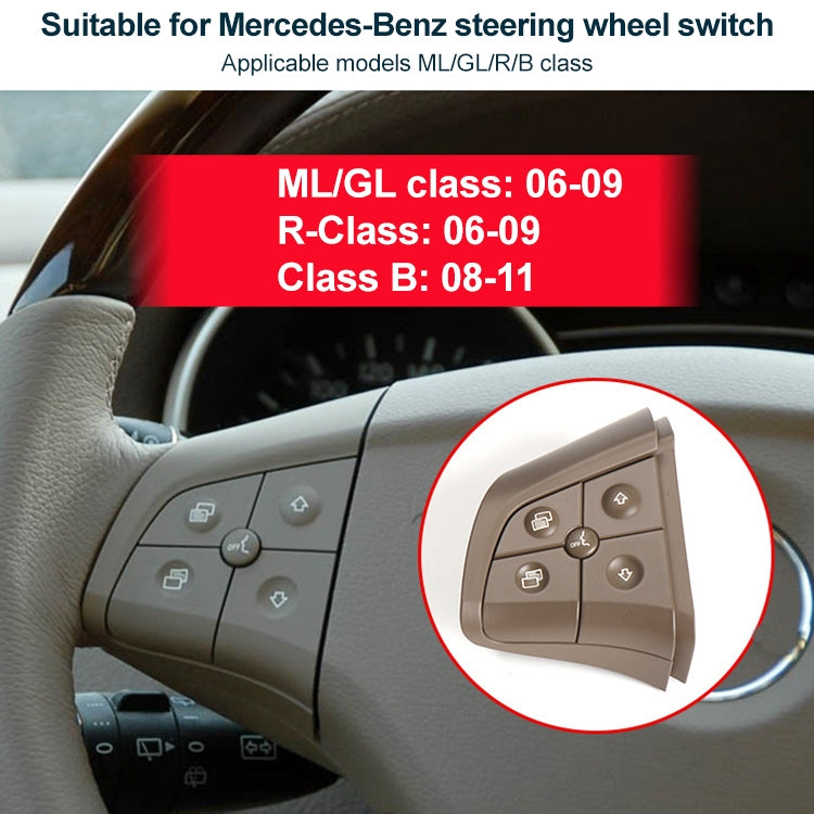 Car Right Side 4-button Steering Wheel Switch Buttons Panel 1648200110 for Mercedes-Benz W164, Left Driving (Coffee) - Car Switches by PMC TechLife | Online Shopping South Africa | PMC TechLife
