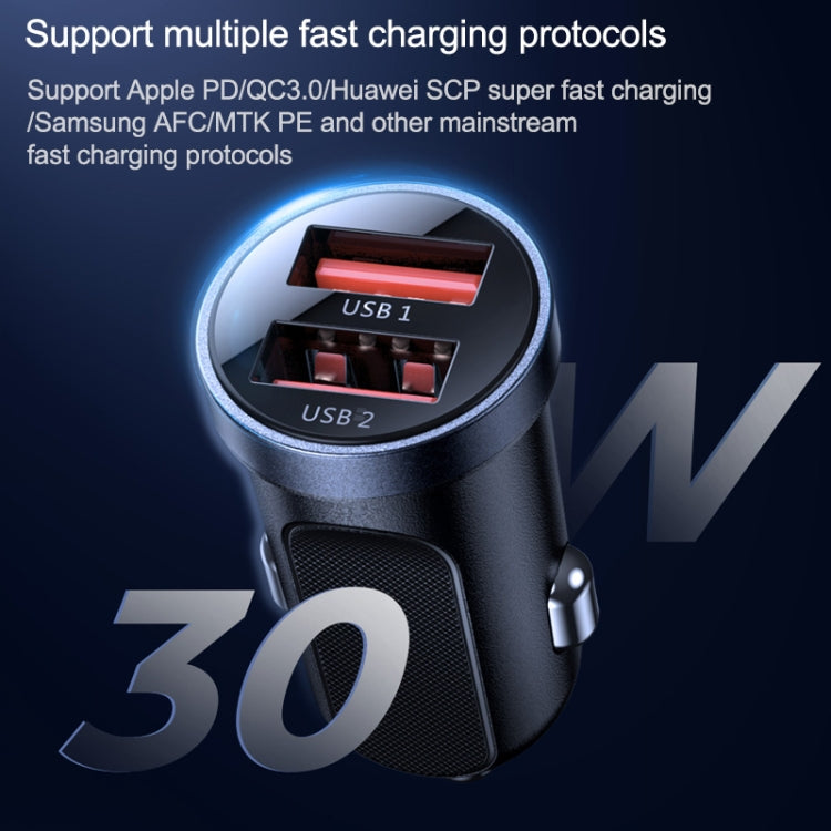 JOYROOM C-A09 30W Mini Dual QC3.0 Smart Car Charger (Black) - Car Charger by JOYROOM | Online Shopping South Africa | PMC Jewellery