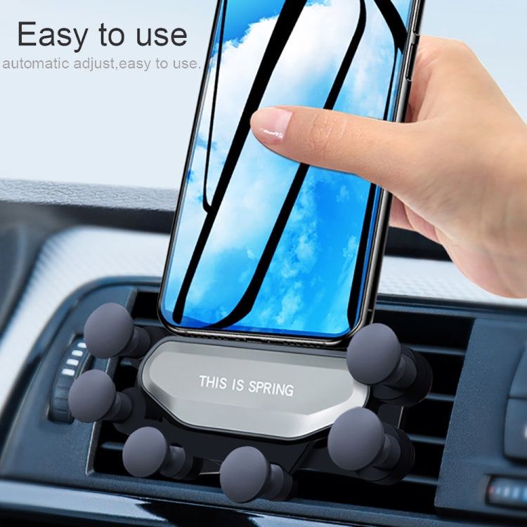 Car Air Outlet Six-claw Gravity Mobile Phone Holder Bracket (Black) - Car Holders by PMC TechLife | Online Shopping South Africa | PMC TechLife