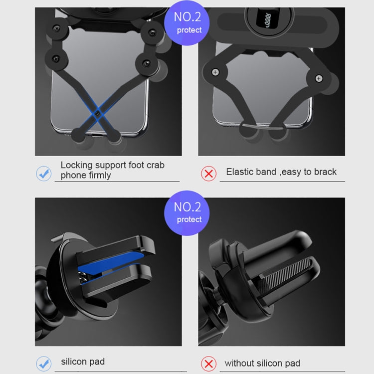 Car Air Outlet Six-claw Gravity Mobile Phone Holder Bracket (Black) - Car Holders by PMC TechLife | Online Shopping South Africa | PMC TechLife
