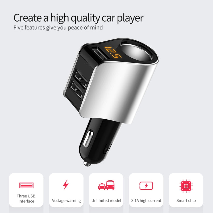 Car Multi-functional Three USB Charger Adapter 3 in 1 Fast Charger - Car Charger by PMC Jewellery | Online Shopping South Africa | PMC Jewellery