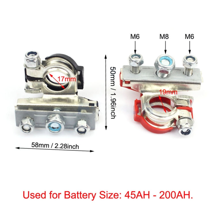 FOXSUR 1 Pair Car Automotive Battery Wire Cable Terminals Clamp Connectors Kit - free shipping - PMC TechLife - Order now!