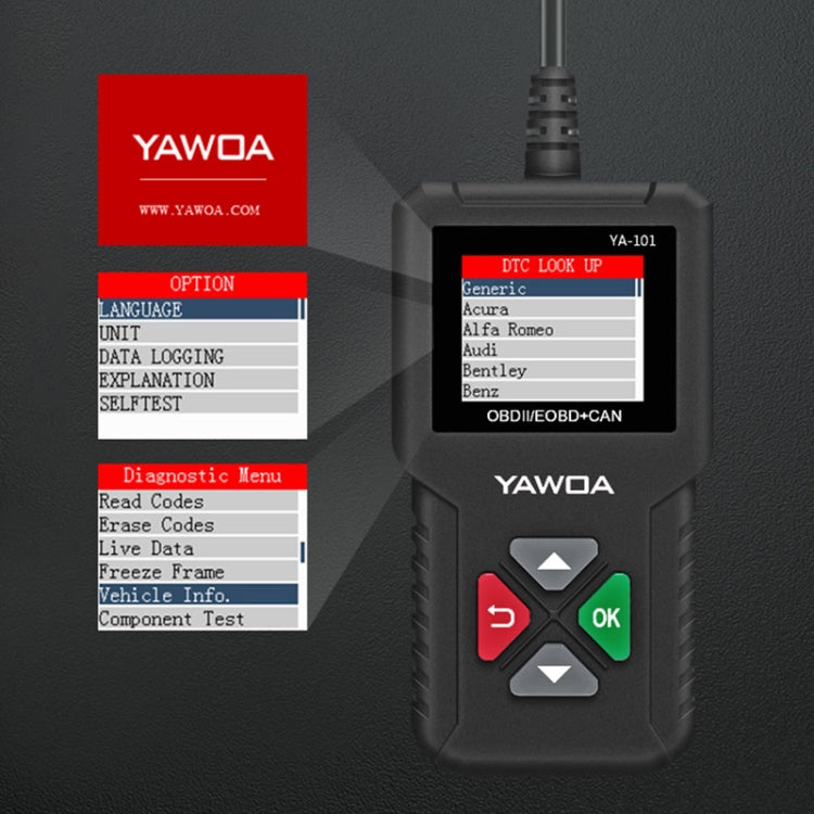 YA101 Car Mini Code Reader OBD2 Fault Detector Diagnostic Tool - Code Readers & Scan Tools by PMC TechLife | Online Shopping South Africa | PMC TechLife