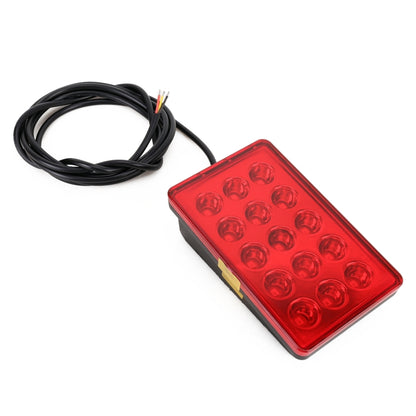 DC12V 1W Car Square Highlight Brake Lights Reversing Light with 15LEDs SMD-3528 (Red) - Brake Lights by PMC Jewellery | Online Shopping South Africa | PMC Jewellery