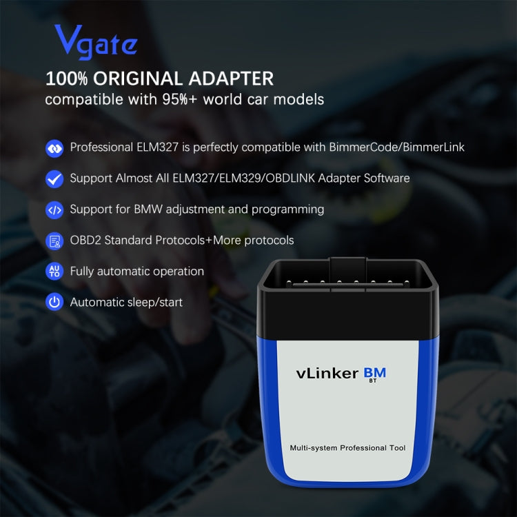 Vgate VLINKER BM V2.2 Bluetooth 3.0 Android Phone Car OBD Fault Diagnosis Detector - free shipping - PMC TechLife - Order now!