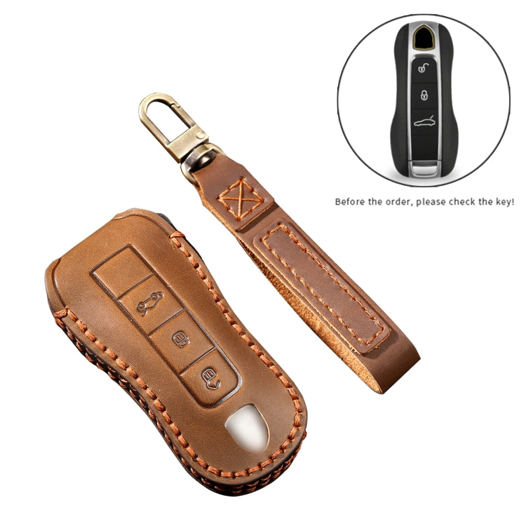 Hallmo Car Cowhide Leather Key Protective Cover Key Case for Porsche Macan 718 2021 B Style(Black) - free shipping - PMC TechLife - Order now!