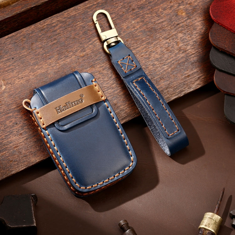 Hallmo Car Cowhide Leather Key Protective Cover Key Case for Land Rover Discovery 5 A Style(Blue) - free shipping - PMC TechLife - Order now!