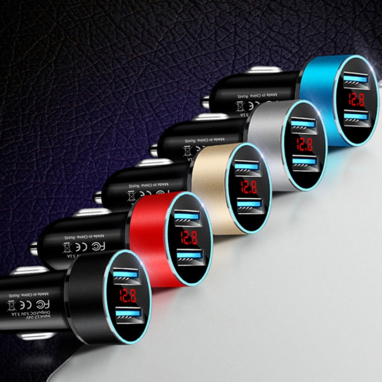 JMG-C016A 5 PCS 5V 3.1A Car Dual USB Charger with LED Display(Blue) - free shipping - PMC TechLife - Order now!