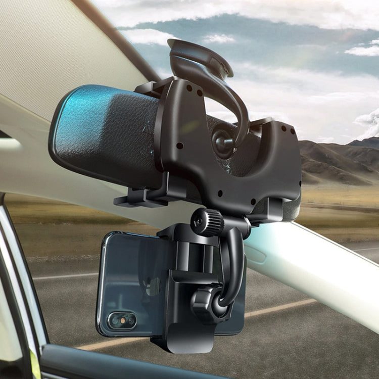 Car Rearview Mirror Mobile Phone Bracket Navigation Recorder Rotating Holder - Car Holders by PMC TechLife | Online Shopping South Africa | PMC TechLife