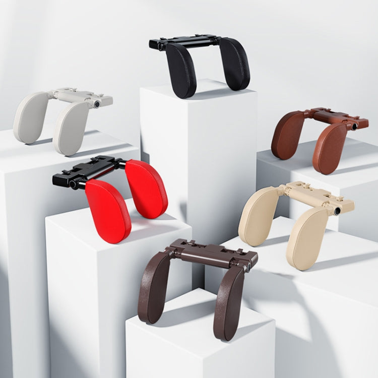 A05 Adjustable Car Auto U-shaped Memory Foam Neck Rest Cushion Seat Pillow with Hook & Mobile Phone Holder (Brown) - Seat Accessories by PMC TechLife | Online Shopping South Africa | PMC TechLife | Buy Now Pay Later Mobicred