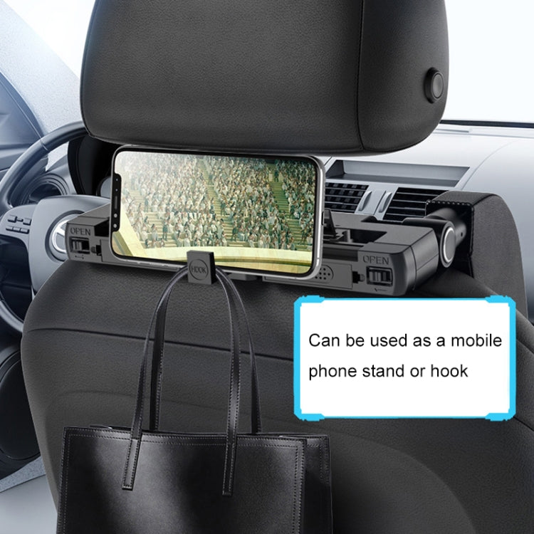 A05 Adjustable Car Auto U-shaped Memory Foam Neck Rest Cushion Seat Pillow with Hook & Mobile Phone Holder (Black) - Seat Accessories by PMC TechLife | Online Shopping South Africa | PMC TechLife